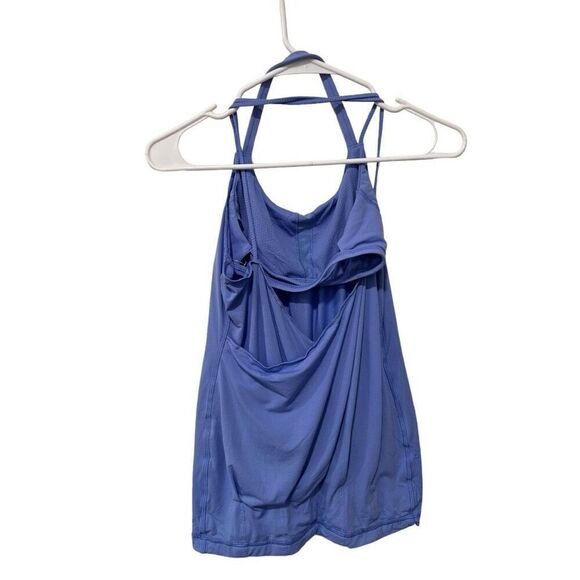 Lululemon Pleated Sleeveless Halter Neck Flow and Go Active Tank Top Blue Size 8 - Picture 1 of 8